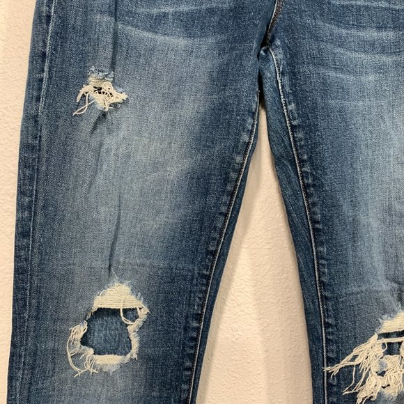 J Brand Ellis Villain Skinny Jeans Size 28 Raw Hem Distressed Blue Stretch 32x31 - Picture 7 of 11